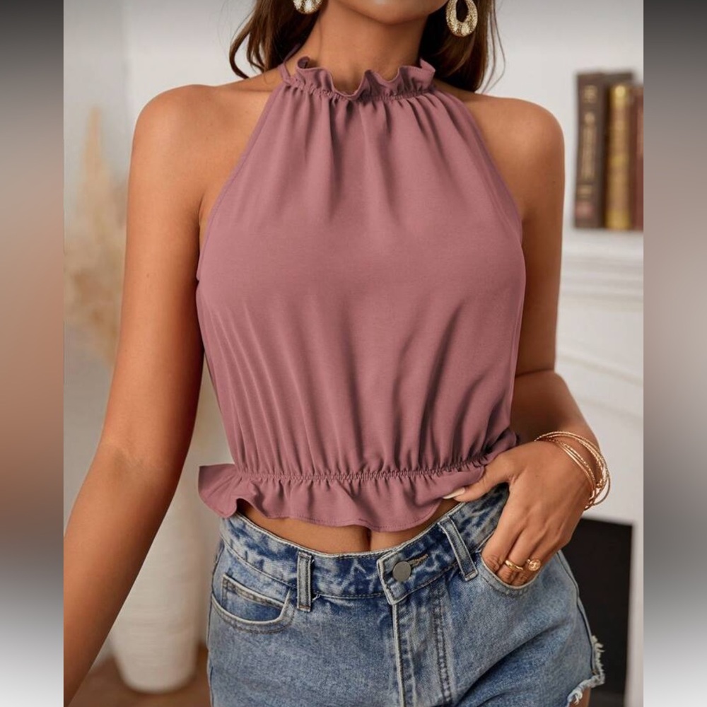 Elegant Mauve Halter Top - Picture 3 of 5